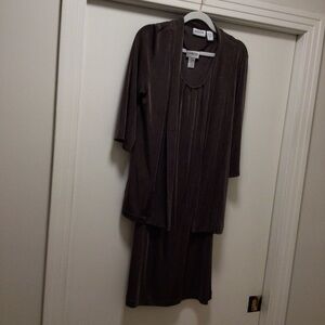 Womens Chico’s Travelers Sleeveless Dress with Open Front Cardigan